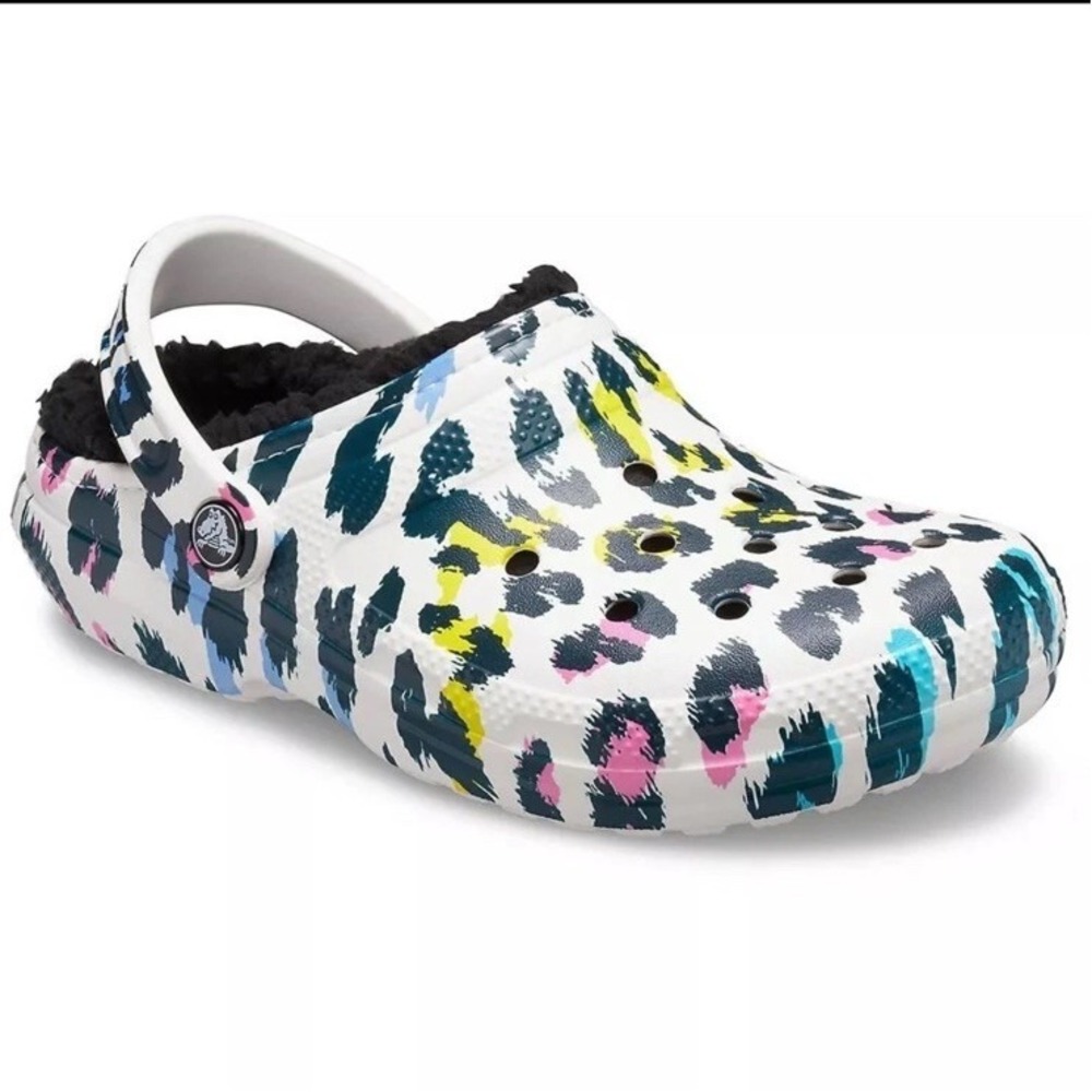 CROCS Classic Animal Print Lined CLOGS Slip On Everyday Comfort Shoe Women 8 - Picture 5 of 5